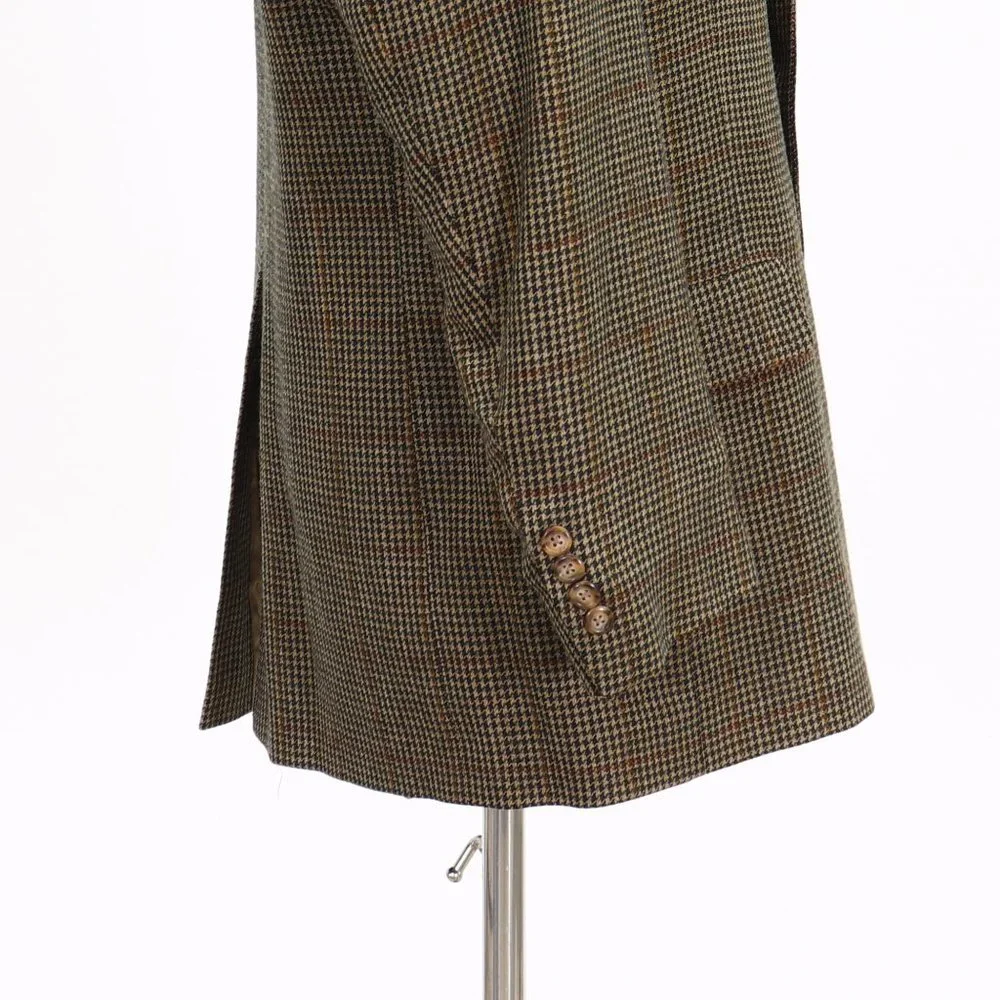 Tommy Hilfiger 40R Brown Check 3-Button Sport Coat Blazer Jacket V679